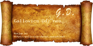 Gallovics Dénes névjegykártya